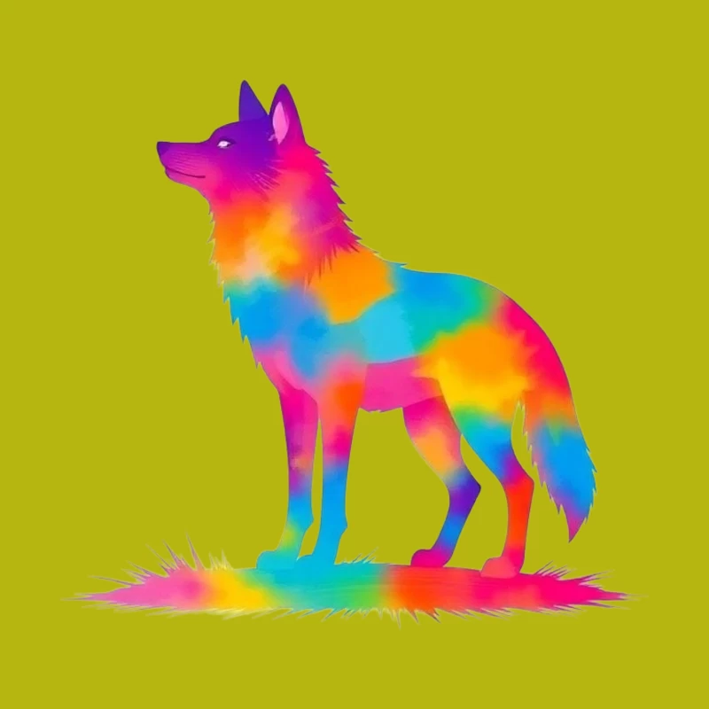 Colorful Unicorn Silhouette Illustration Throw Pillow