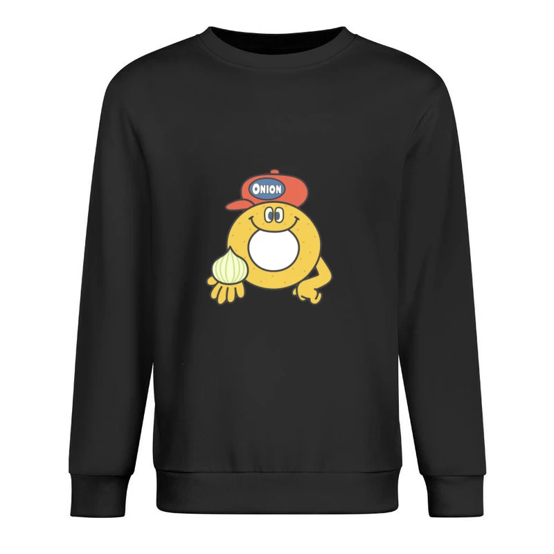Fröhliches Maskottchen mit Zwiebel Herren Pullover Sweatshirt