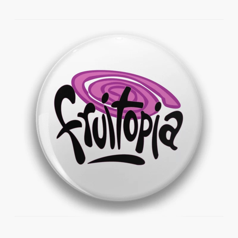 Fruitopia Vintage Beverage Brand Logo with Purple Swirl Design Pin