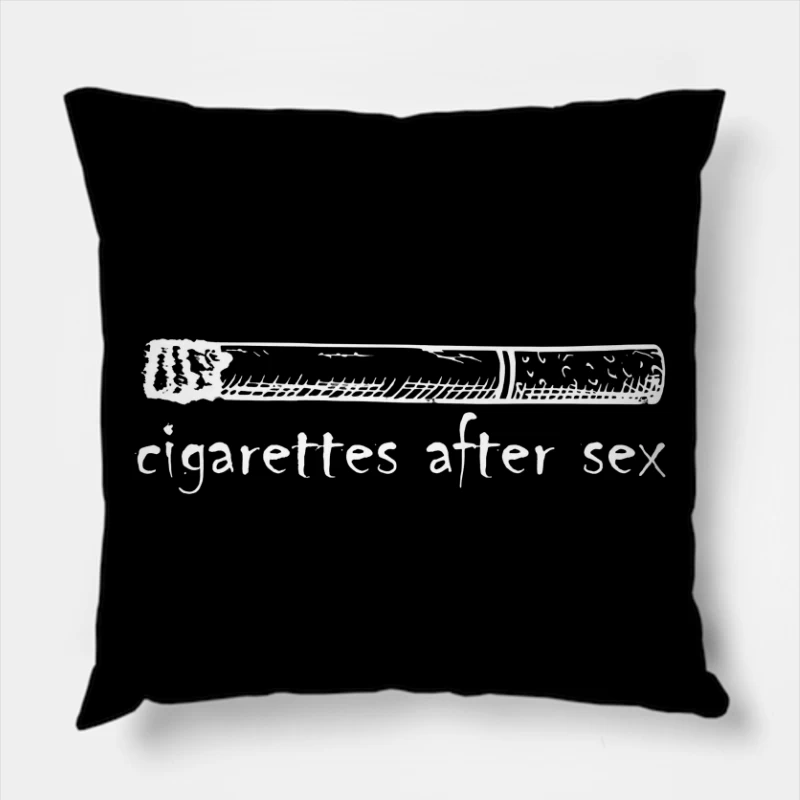 Cigarettes After Sex Logo White Throw Pillow