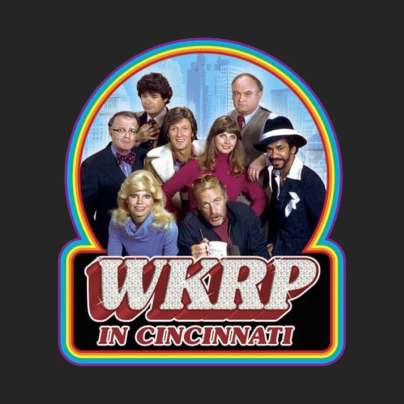 WKRP in Cincinnati skyline logo 6 Male Pullover Sweatshirt