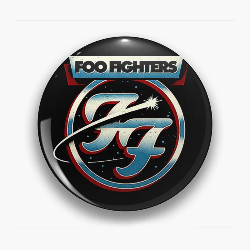 Foo Fighters Classic Circular Band Logo in Red and Blue Pin