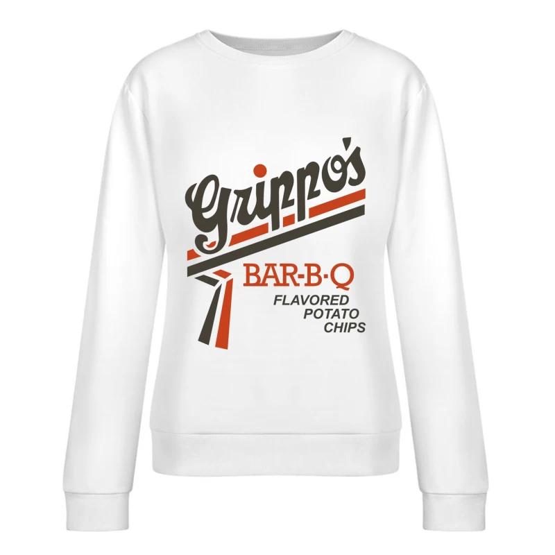 Vintage Grippo's BBQ Potato Chips Logo Design Female Pullover Sweatshirt