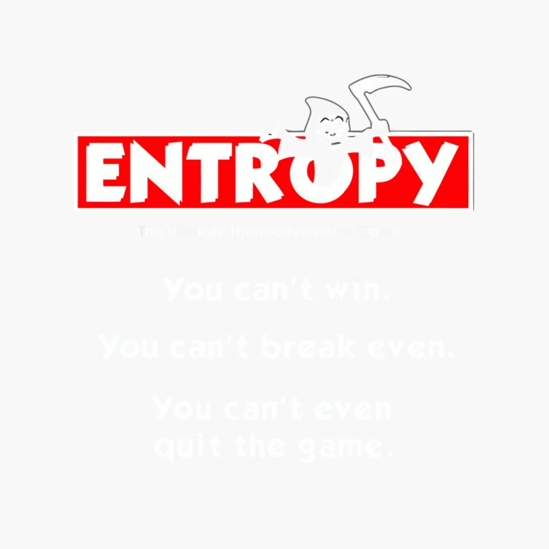 Entropy Logo with Cartoon Grim Reaper Cotton Tote Bag