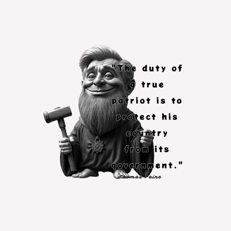 Political Gnome Meme with Thomas Paine Quote Female T-Shirt