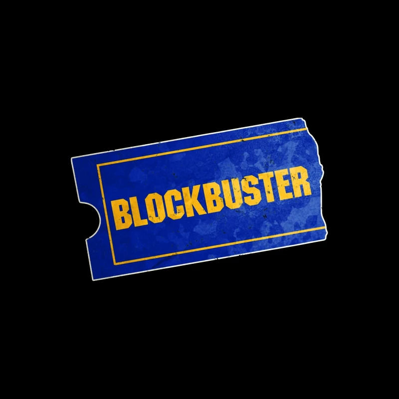 Vintage Blockbuster Video Rental Store Logo Ticket Desk Mat