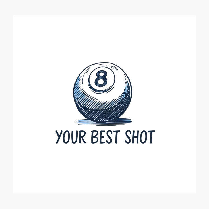 Motivational Pool Logo: Your Best Shot with 8 Ball Throw Pillow