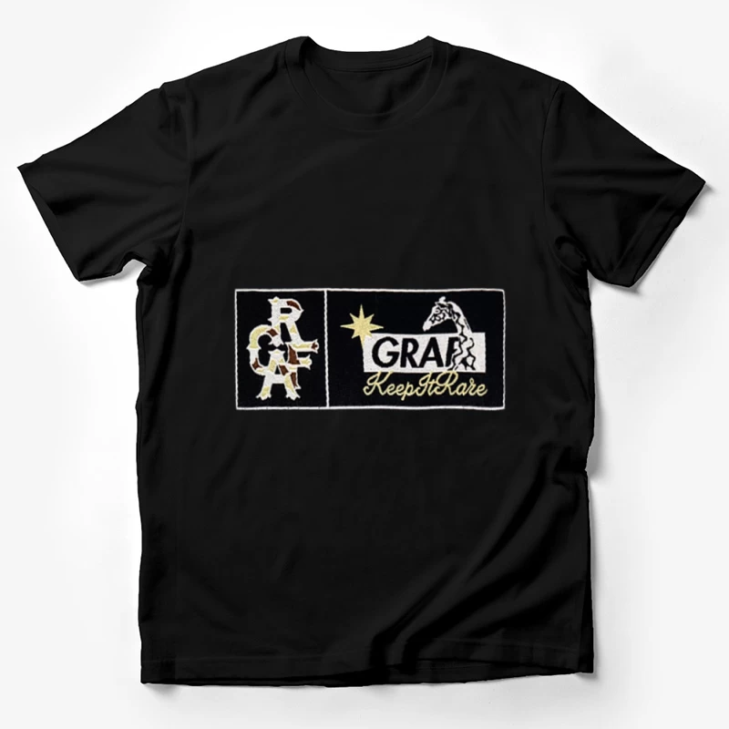 Grafik Design mit Giraffe und Stern Herren T-Shirt