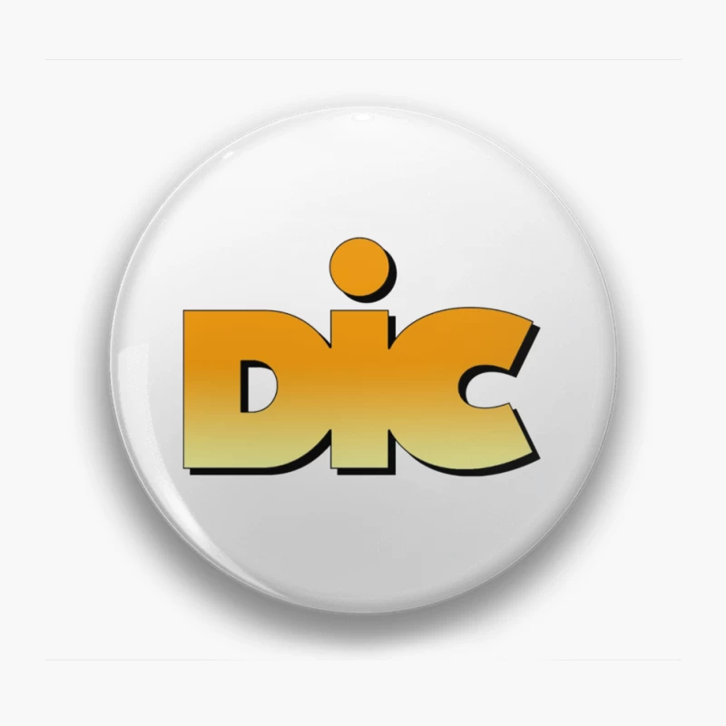 DIC Entertainment Logo Design with Orange Gradient Effect Pin