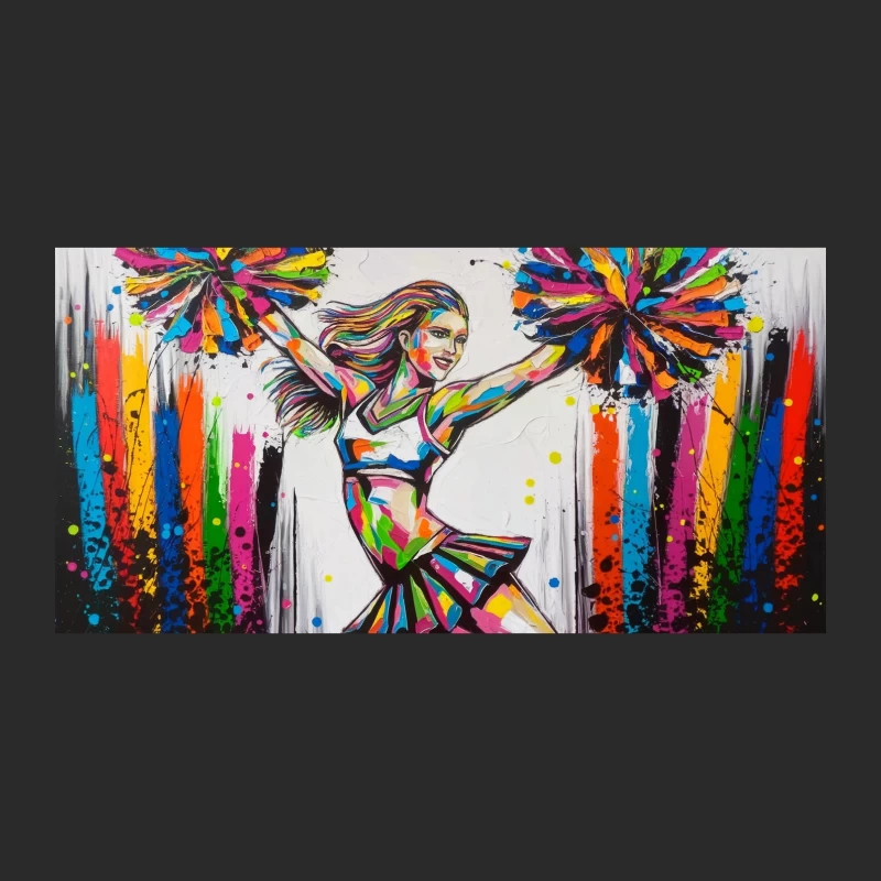 Vibrant Abstract Cheerleader: A Colorful Energetic Painting Baseball Cap