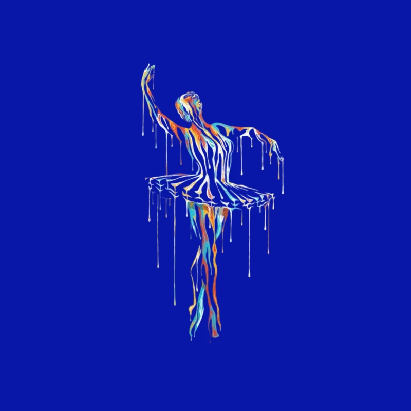 Colorful Abstract Ballerina Sculpture Tapestry