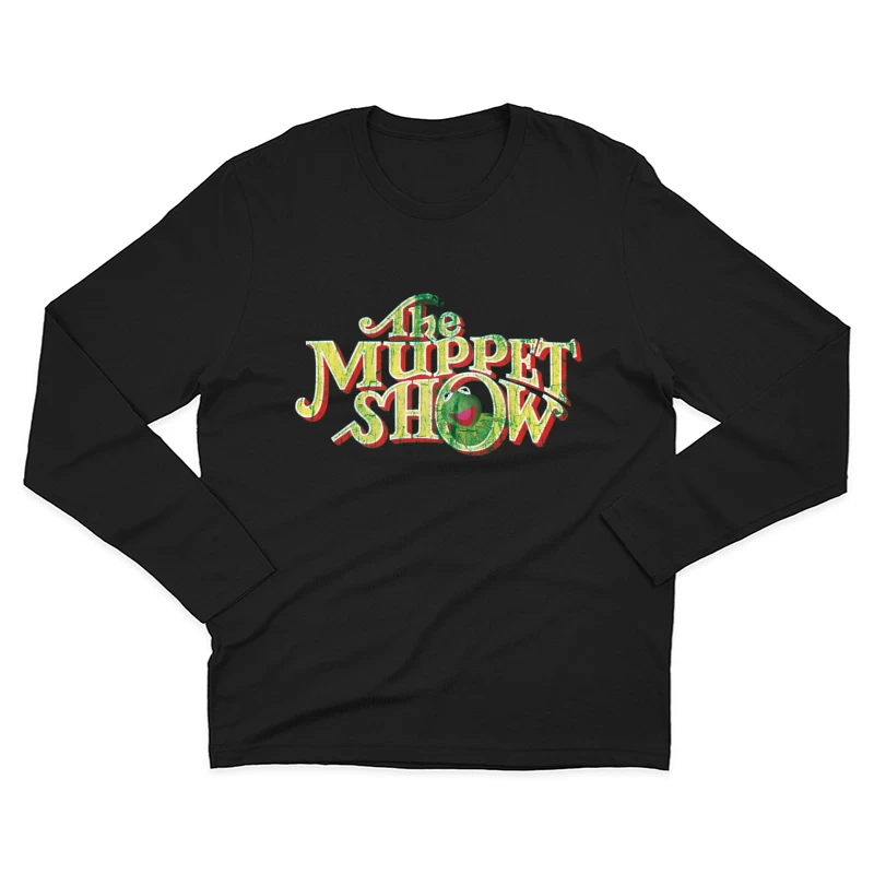 Vintage Logo Design of The Muppet Show with Green Frog Character Male Long Sleeve T-Shirt