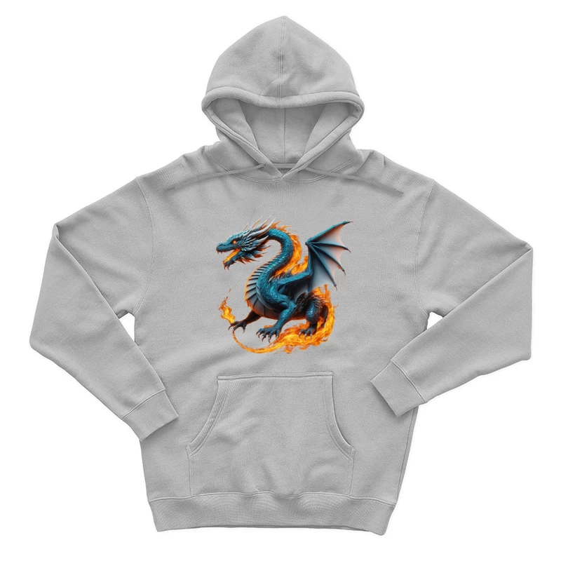 Mythical Fire-Breathing Dragon Male Pullover Hoodie
