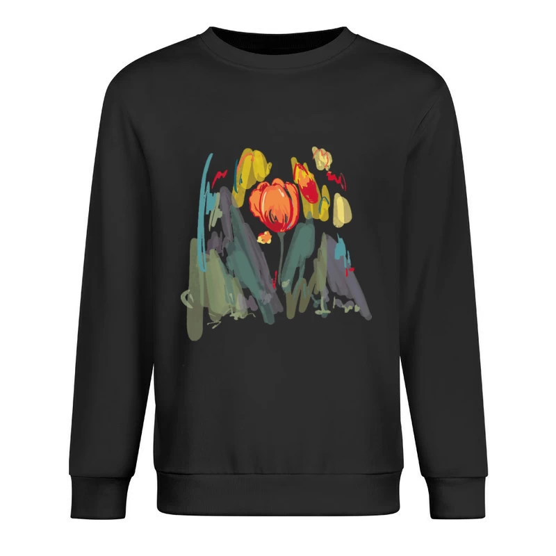 Bunte Blumenillustration Herren Pullover Sweatshirt