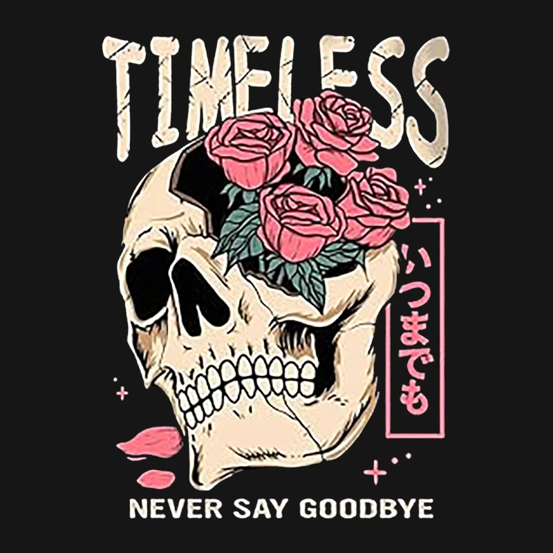 Zeitloser Schädel mit Rosen Herren T-Shirt