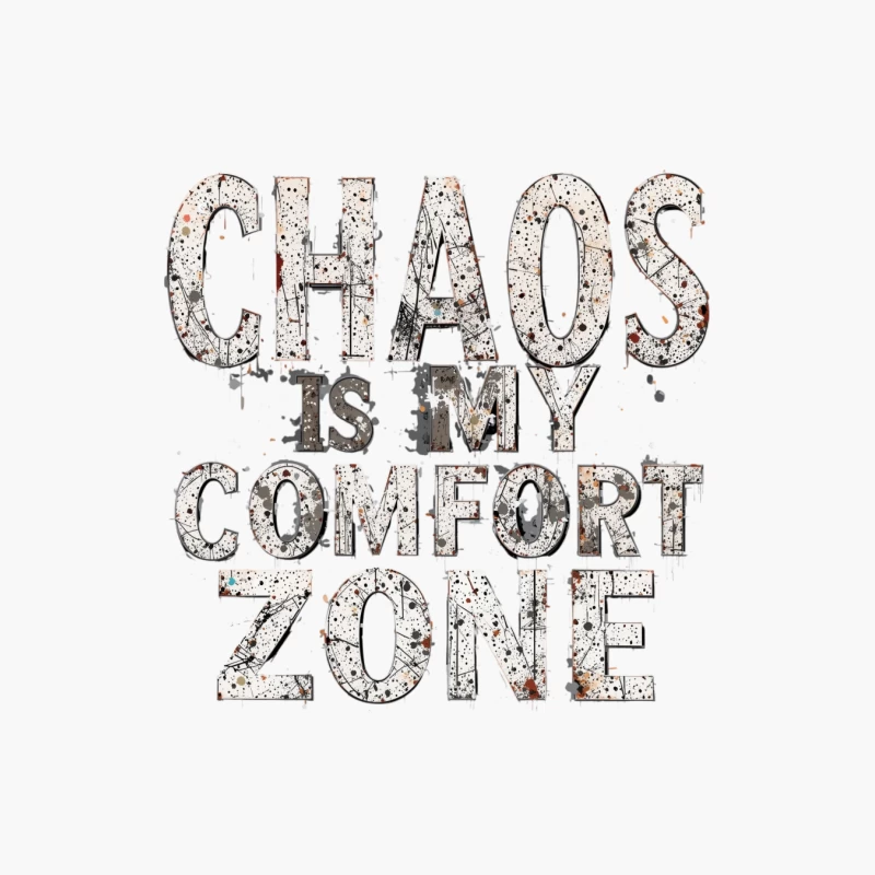 Chaos is My Comfort Zone - Motivational Typography Design Cotton Tote Bag