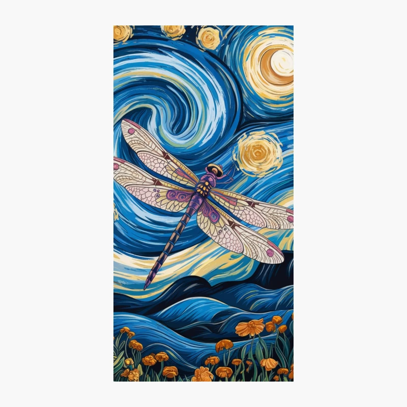 Dragonfly's Dance in a Starry Swirl iPhone Case