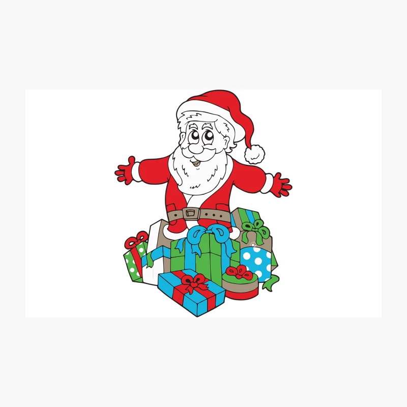 Santa With Piles of Christmas Travel Mug