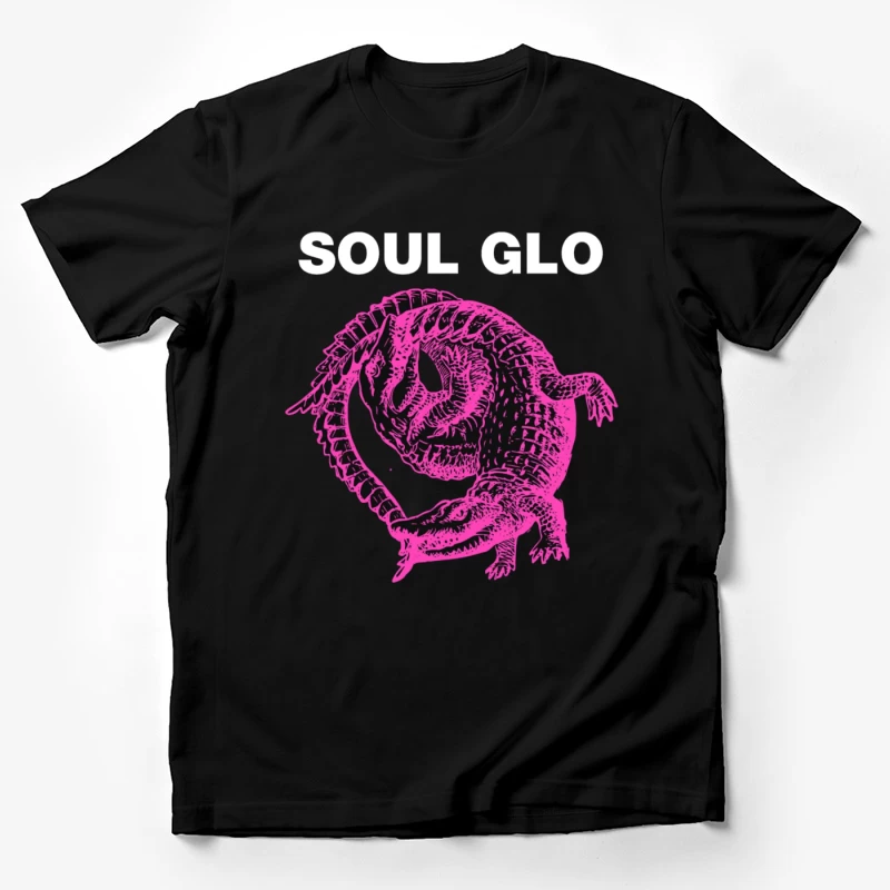 Pink Skeletal Alligator Soul Glo Design Male T-Shirt