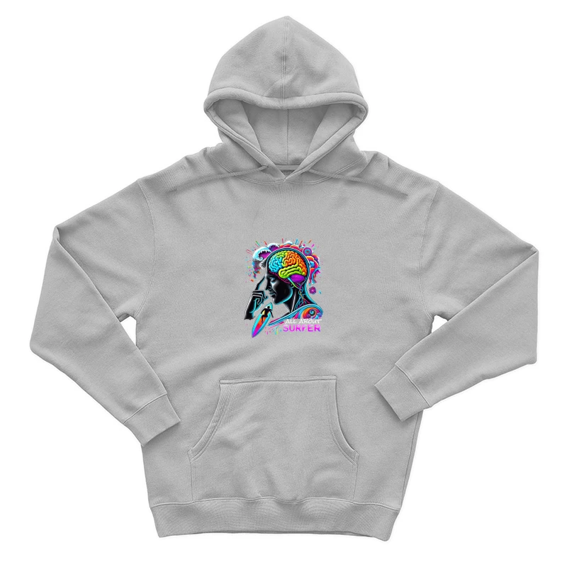 Psychedelic Surfer Brain Wave Art Male Pullover Hoodie