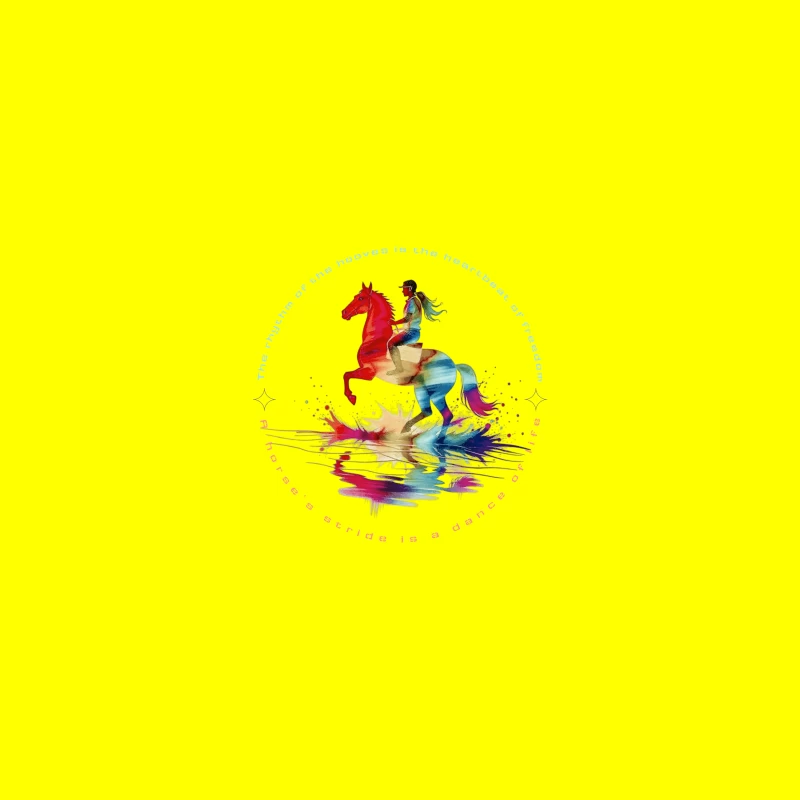 The Dance of Freedom: A Colorful Horse Ride Coffee Mug