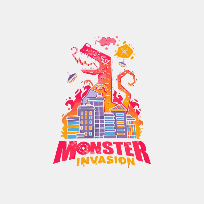 Monster Invasion: A Colorful Cartoon Illustration Male Tank Top