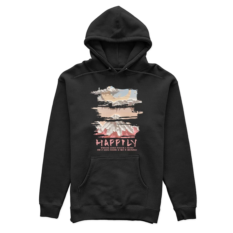 Wolkenberg und Mond Damen Pullover Hoodie