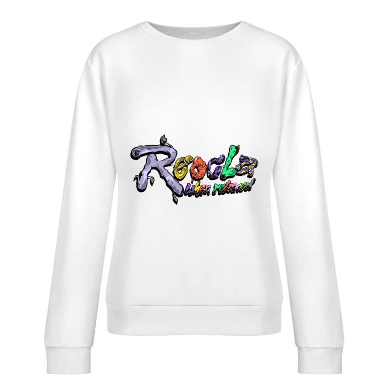 Bunte Psychedelische Schriftkunst Damen Pullover Sweatshirt