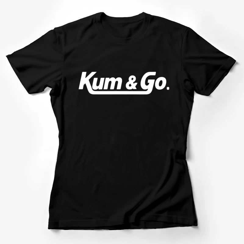 White Outlined Kum & Go Logo Design Female T-Shirt