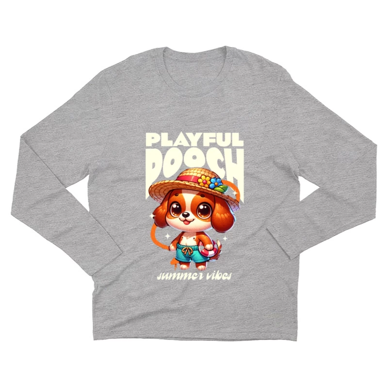 Verspielter Hund im Sommerstil Herren Langarm T-Shirt