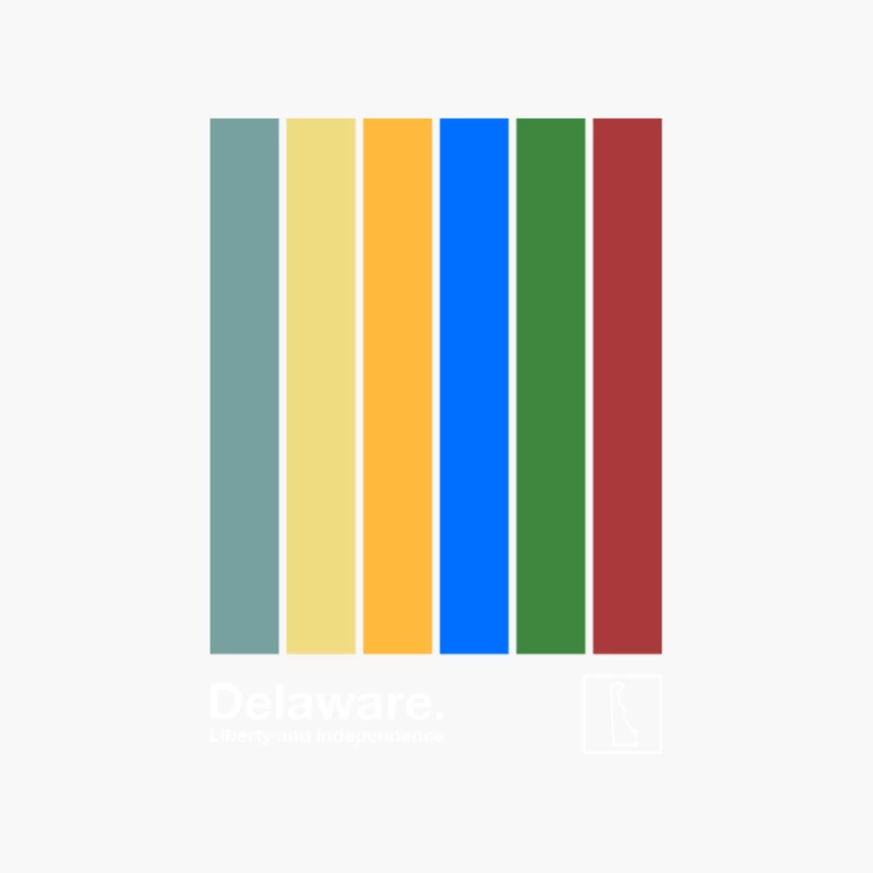 Delaware State Flag   Original Minimalist Artwork Poster Design Cotton Tote Bag