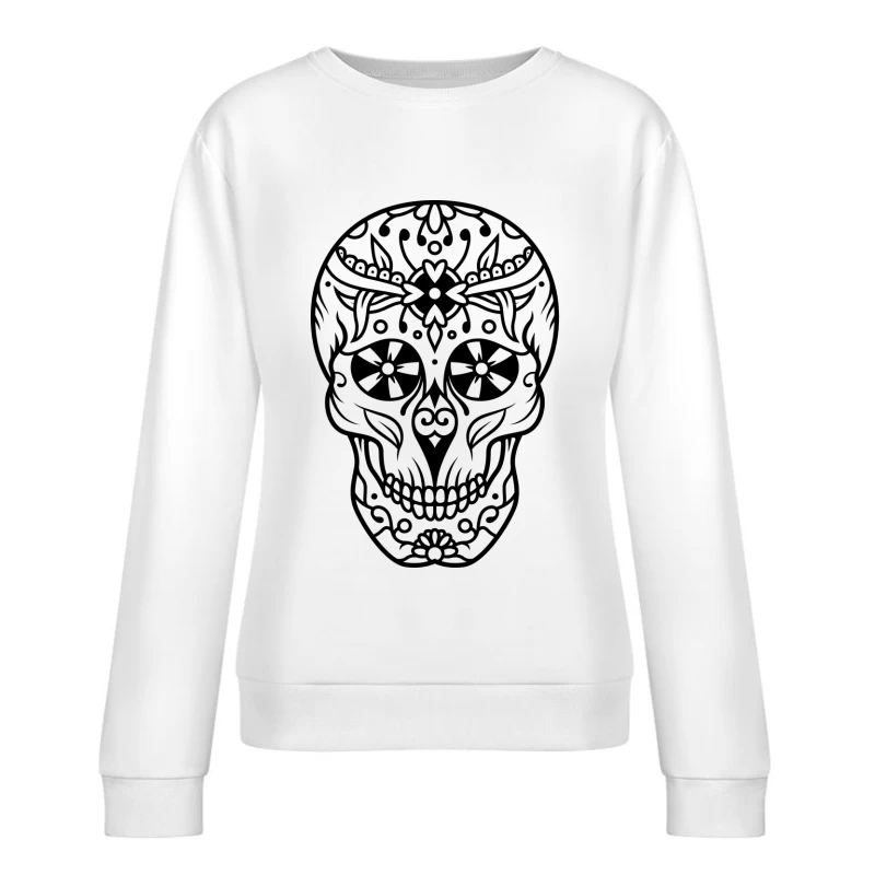 Crâne décoratif ornemental Femme Sweat-shirt à enfiler
