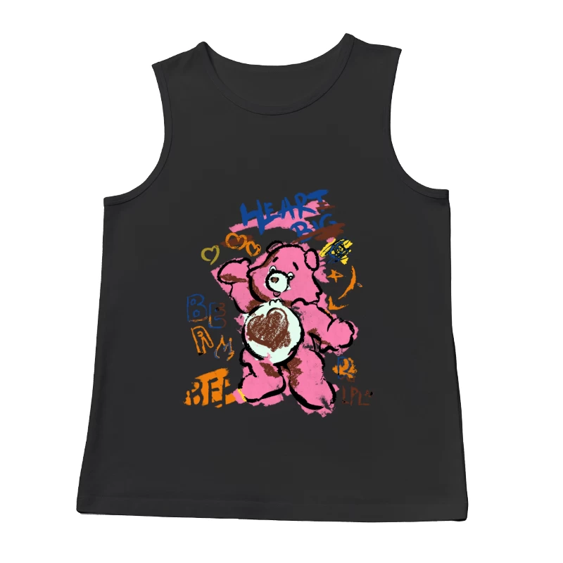 Bunter Teddybär mit großen Herzen Herren Tanktops