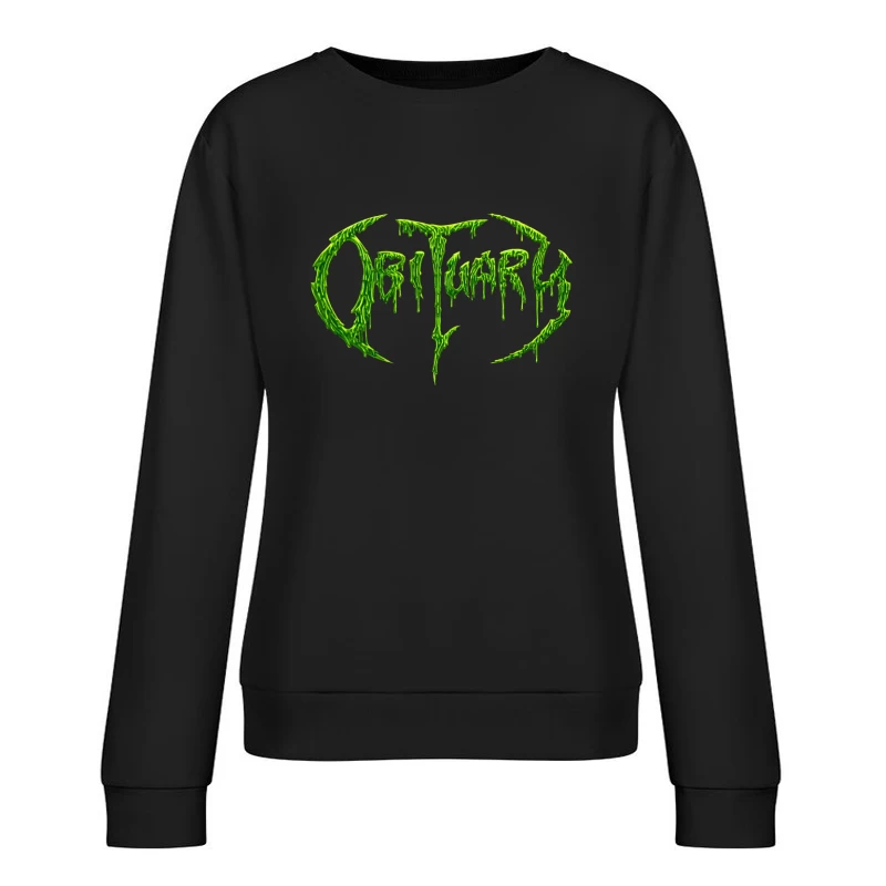 Obituary Green Logo Female Pullover Sweatshirt