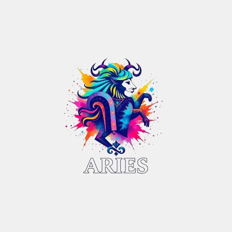 Colorful Aries Zodiac Illustration Male Tank Top