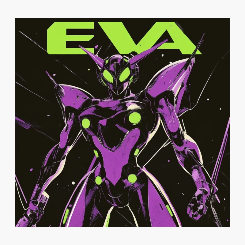 EVA: Futuristic Mecha Anime Poster Throw Pillow