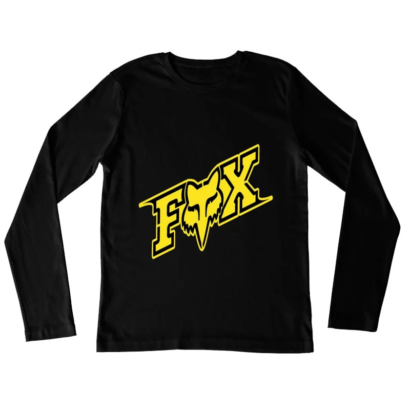 Fox Racing Yellow and Black Sports Brand Logo Female Long Sleeve T-Shirt