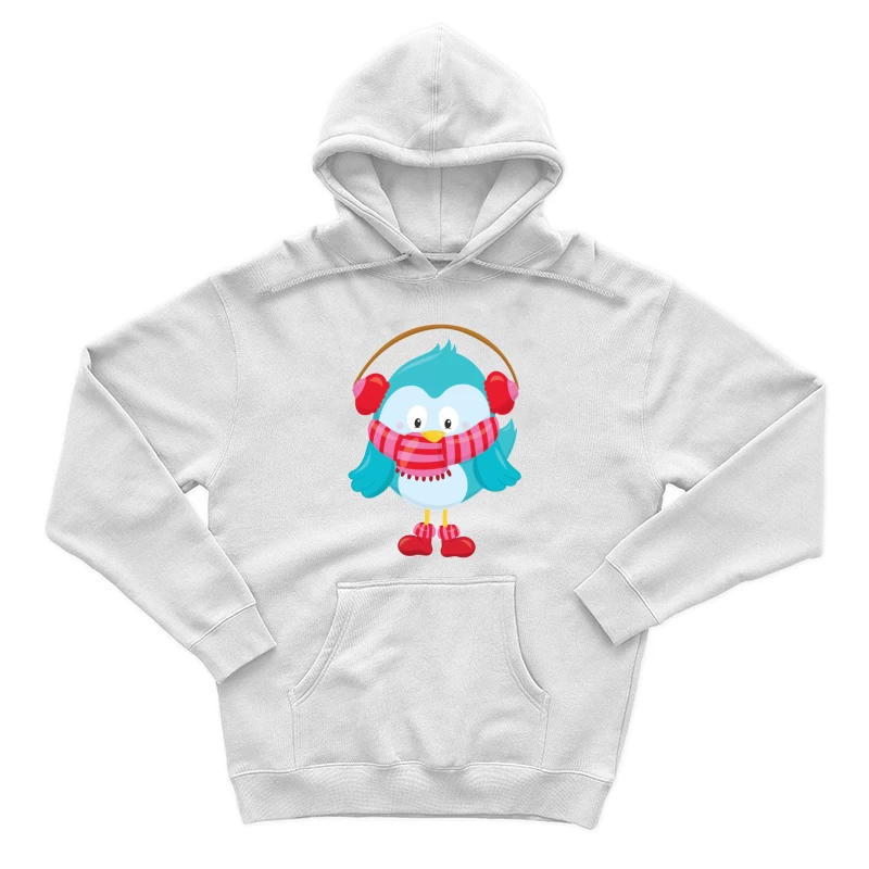 Oiseau en Hiver avec Cache-Oreilles Homme Sweat à capuche