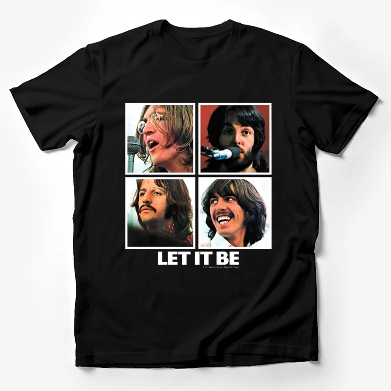 Four Classic Snapshots from The Let It Be Recording Sessions Male T-Shirt