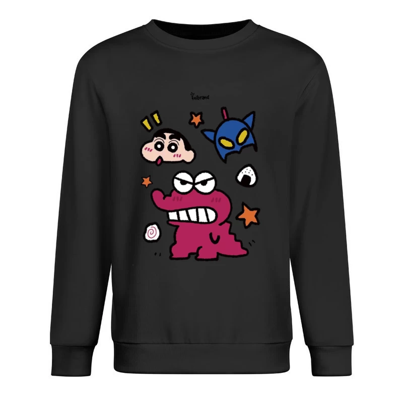 Bunter Cartoon-Charakter mit Emotionen Herren Pullover Sweatshirt