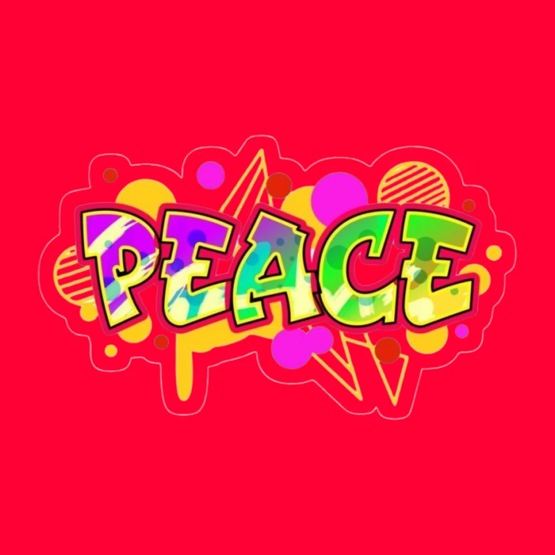 Colorful Peace Graffiti Design Pin