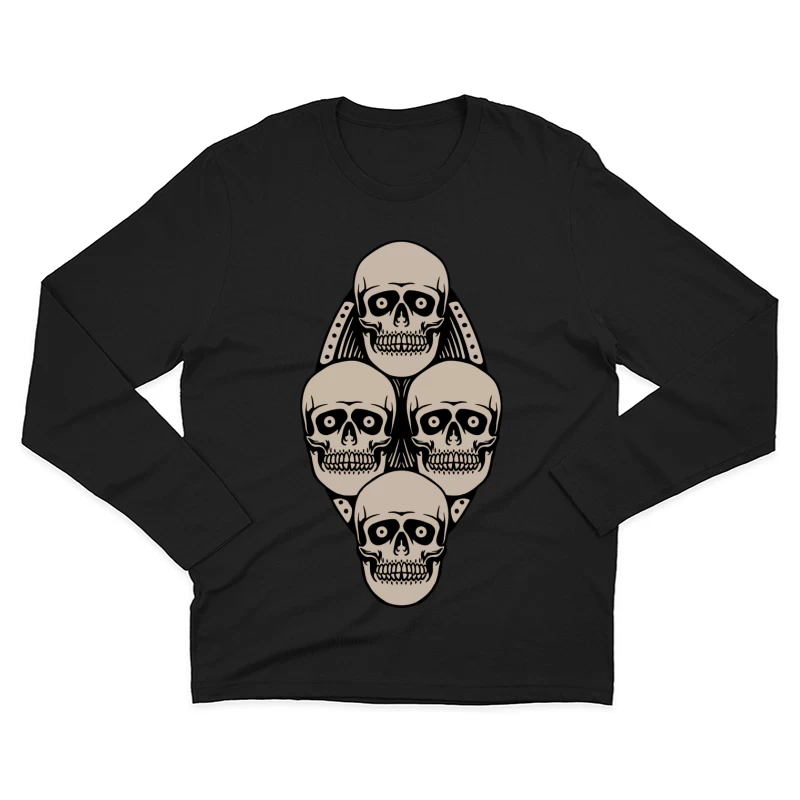 Artistic Skull Design Male Long Sleeve T-Shirt