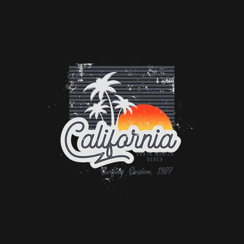 Kalifornien Sonnenuntergang Surf-Design Herren T-Shirt