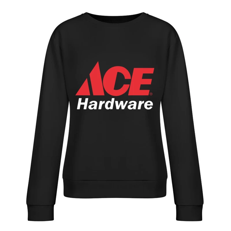 Ace Hardware Store Logo in Red and White Design Female Pullover Sweatshirt