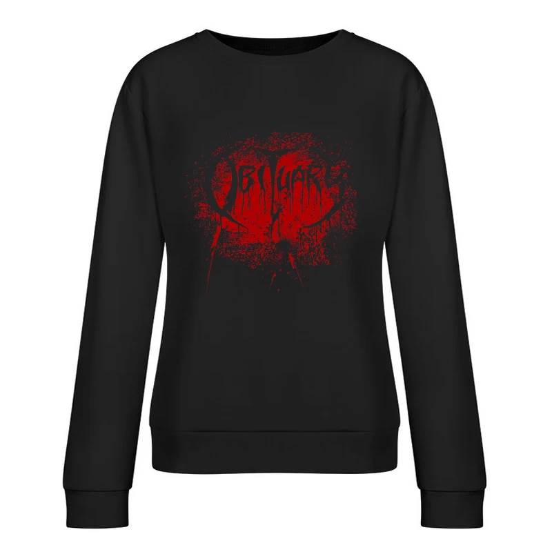 Obituary Red Blood Female Pullover Sweatshirt