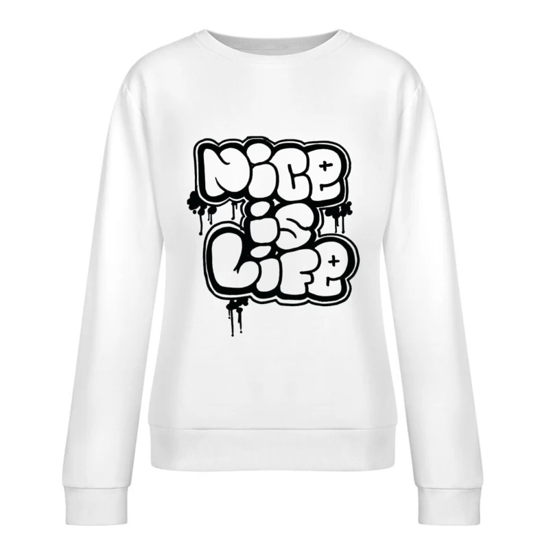Graffiti-Stil Schriftzug Damen Pullover Sweatshirt