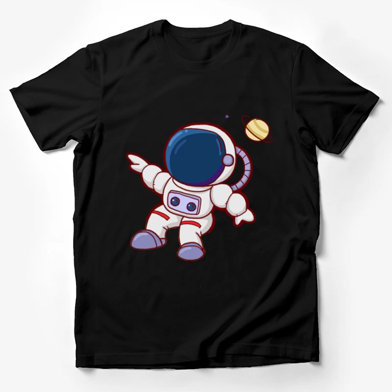 Astronaut im Weltraum mit Planet Herren T-Shirt