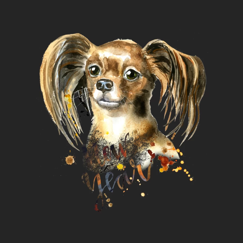Portrait de chien et Nouvel An aquarelle Homme Sweat-shirt à enfiler