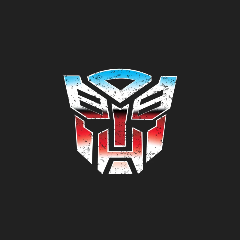 Iconic Transformers Autobot Logo in Red and Blue Bucket Hat