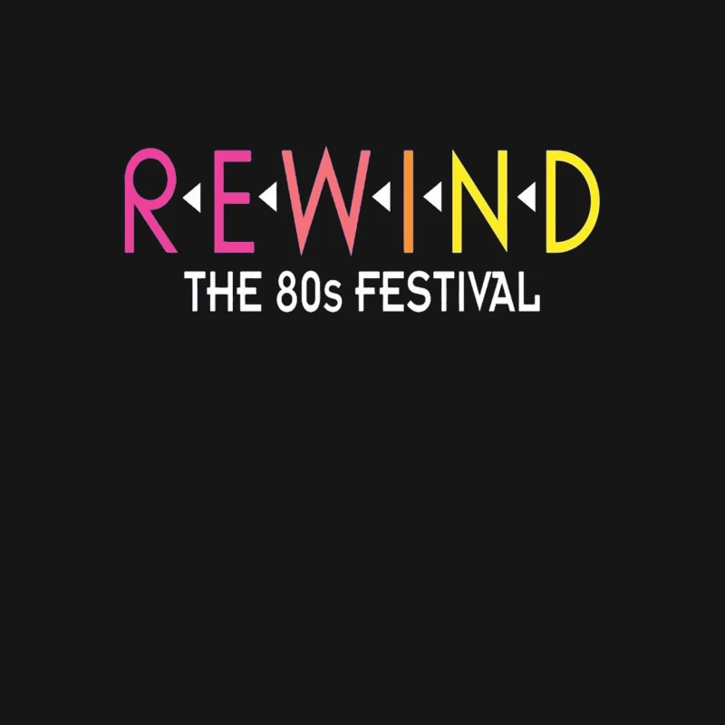 Rewind: The 80s Festival Colorful Typography Design Female T-Shirt